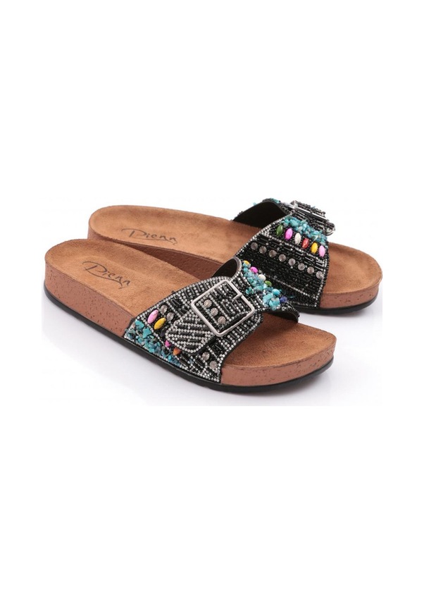 Resim 20050-004 Taşlı Kadın Terlik Siyah 
