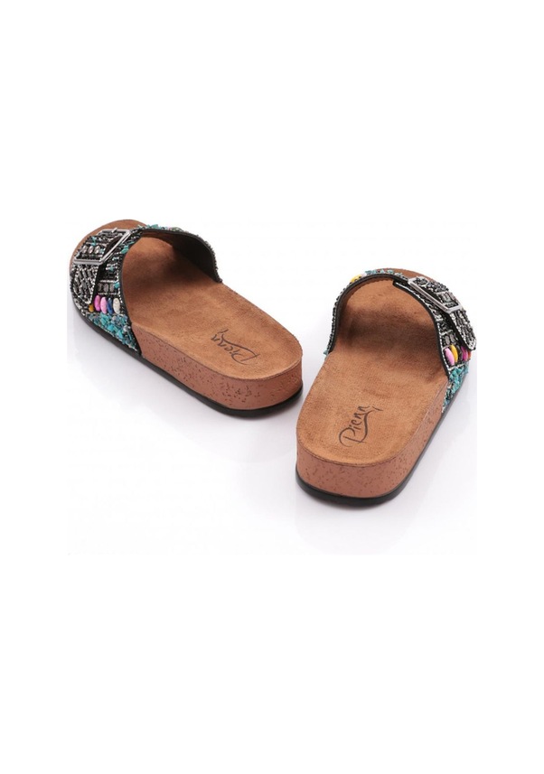 Resim 20050-004 Taşlı Kadın Terlik Siyah 