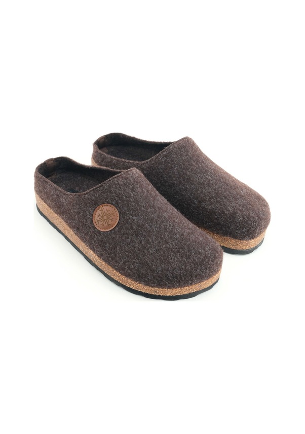 Resim Gezer Kışlık Mantar Taban Ev Bahçe Rahat Taban Erkek Terlik Kahve 