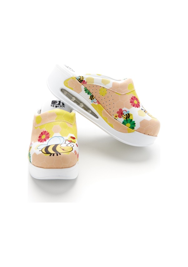 Resim Drmoon Arı Desenli Airmax Taban Hakiki Deri Sabo Kadın Terlik Sarı 