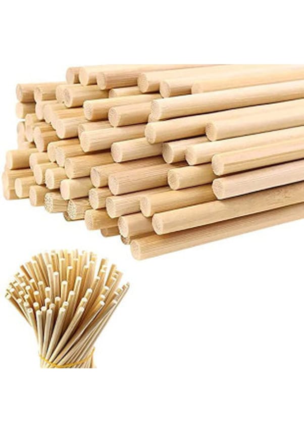 Ahşap Bambu Silindir Maket Çubukları 5 MM 12 CM 80 Adet