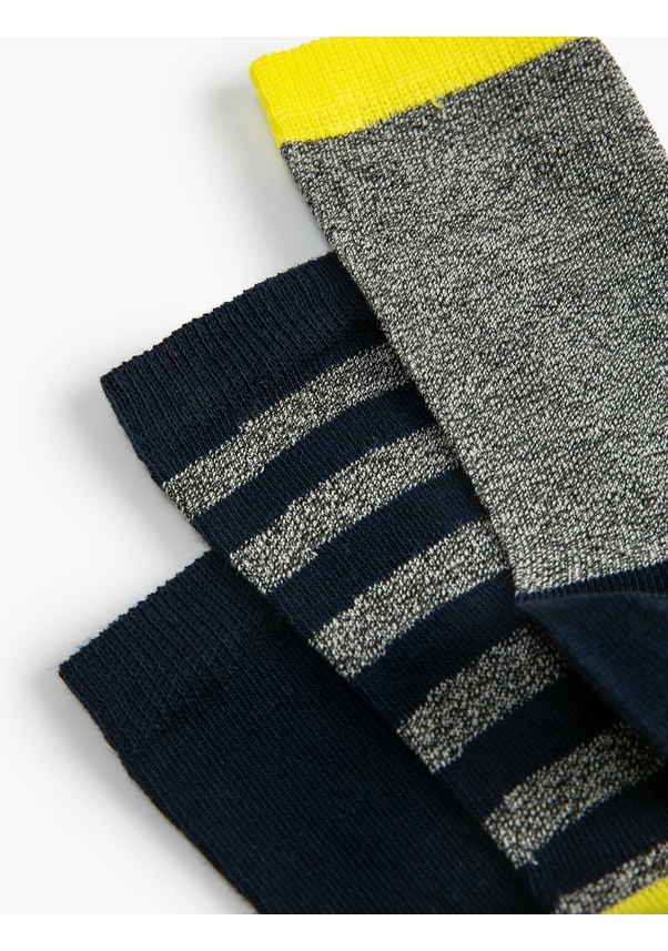 Resim Koton 3'lü Renkli Çorap Seti Multıcolor 4wkb80022aa 4WKB80022AAMIX Mavi 