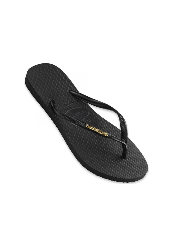 Resim Havaianas 4119875 Slim Logo Metallic Parmak Arası Siyah Kadın Terlik Haki 