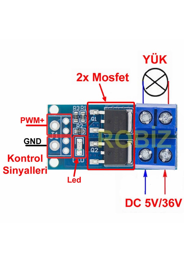 15A 400W Pwm Kontrollü Mosfet Anahtarlama Kartı Dual Mosfet Fiyatları ...
