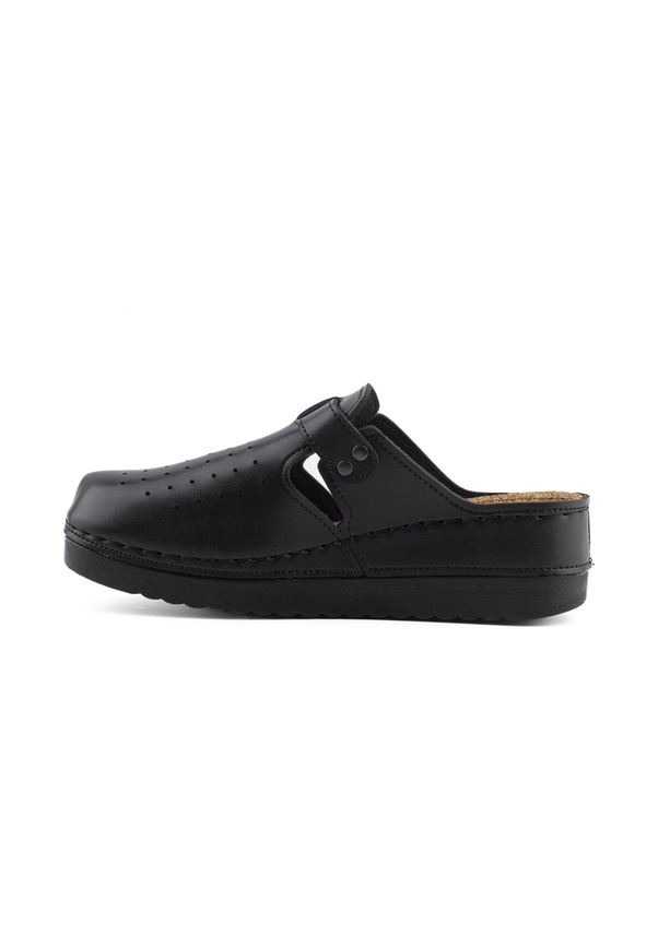 Resim Mantar Tabanlı Ortopedik Kapalı Sabo Kadın Terlik - Anatomic Comfort Siyah 