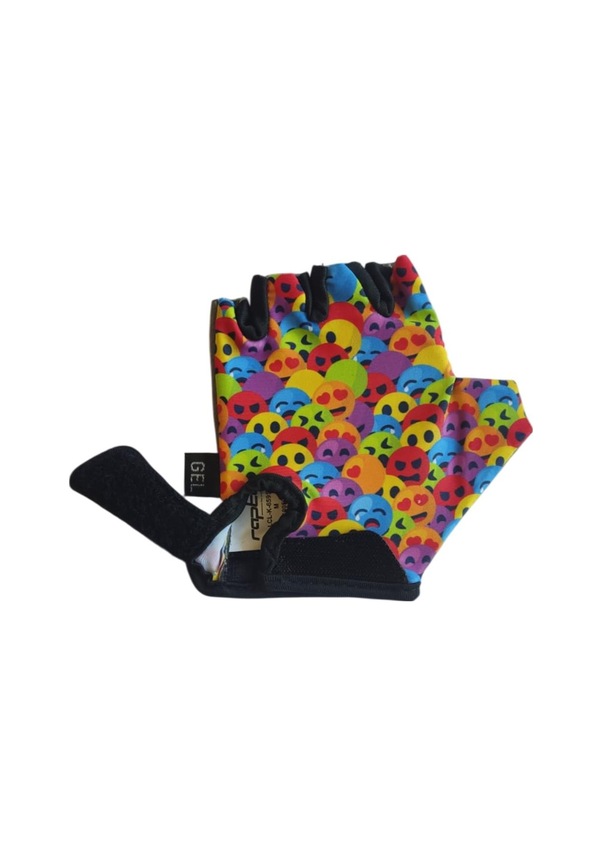 Resim Raptor Çocuk Eldiveni Kısa Parmak Çocuk Bisiklet Eldiveni Silikon Jelli Emoji Desenli M Beden 