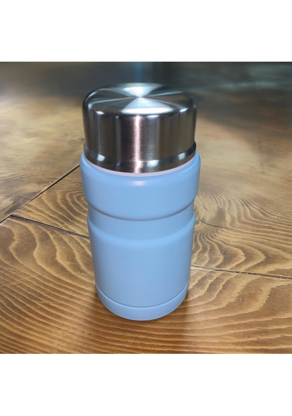 Resim 750 Mlpaslanmaz Çelik Yemek Termosu-çelik Kaşıklı Açık Mavi 