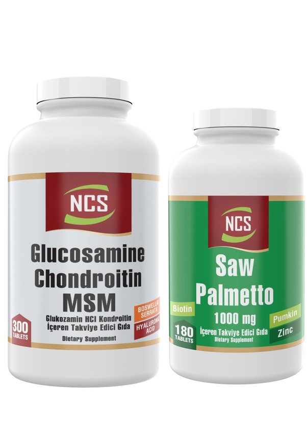 Saw Palmetto Pumpkin Biotin Zinc 180 Tablet+Glucosamine 300 Tab