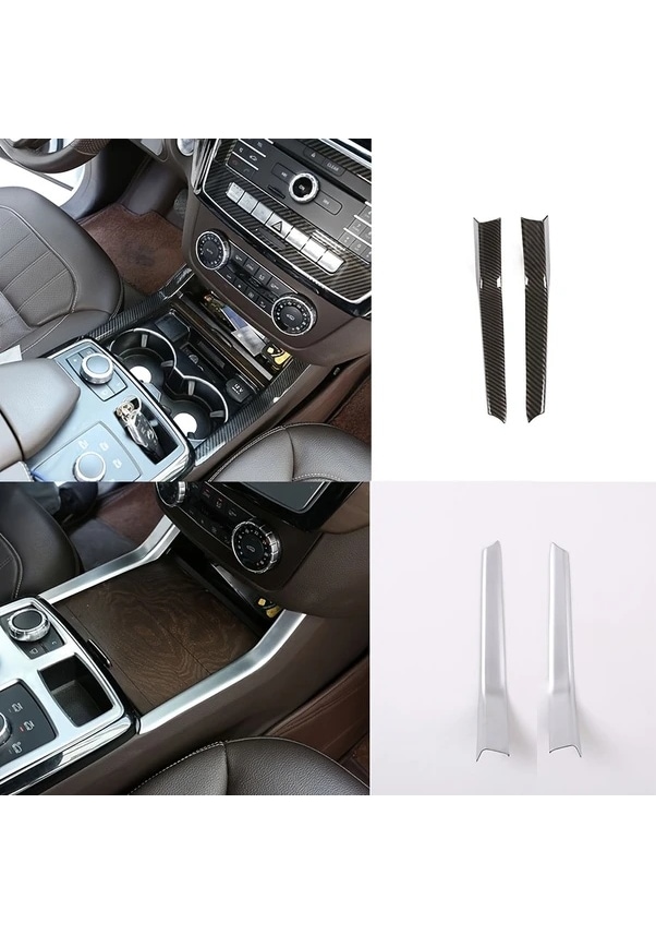 Resim Xuweiwei Mercedes Benz Ml Gle W166 Gl Gls X166 Orta Konsol Çay Bardağı Gümüş Dekor Şerit 