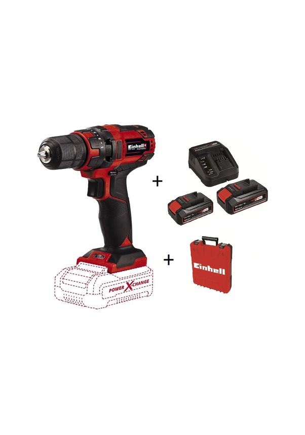 Trapano Avvitatore A Batteria Einhell 18V - 35 Nm, Mandrino 10 Mm, Con Batteria 1.5Ah E Caricabatteria