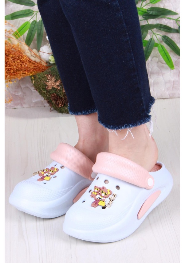 Resim Fort E468 Bella Mavi Pudra Eva Malzeme Sabo Doktor Medikal Aşçı Günlük Burnu Kapalı Terlik Mavi 