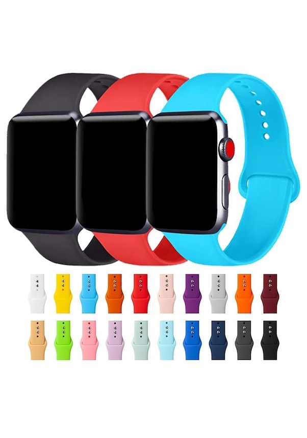 Apple Watch Kordon 3 4 5 6 7 38 40 41 42 44 45 Mm Silikon Kordon Apple Watch Kordon 3 4 5 6 7 38 40 41 42 44 45 Mm Silikon Kordon