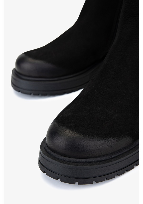 Resim Valmenti Kadın Hakiki Deri Siyah Nubuk Düz Bot 1164 25573 Bn Bot Sk25-26 Sıyah Nbk Siyah 