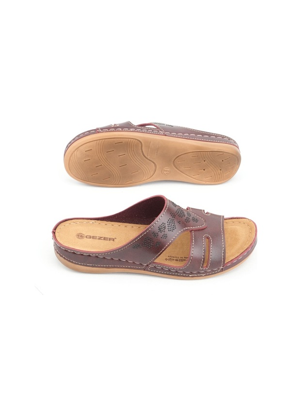 Resim Gezer Yazlık Kadın Suni Deri Koleksiyon Terlik Gt1yze.08579.30.0ı7.g8 Bordo 