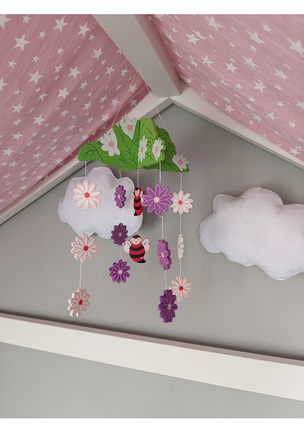 Resim Bebek Beşik Süsü Dönence Organik Dekorasyon Montessori-mdl-2008 