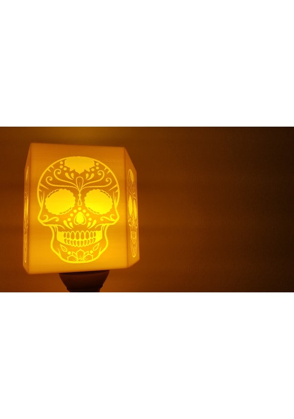 Resim Opencart Şeker Kafatası Abajur Sadece Plastik Aparattır 