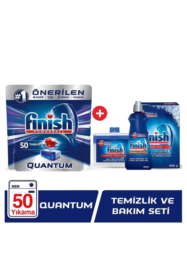 Finish Quantum 50 Tablet Bulaşık Makinesi Deterjanı + Temizlik Ve Bakım