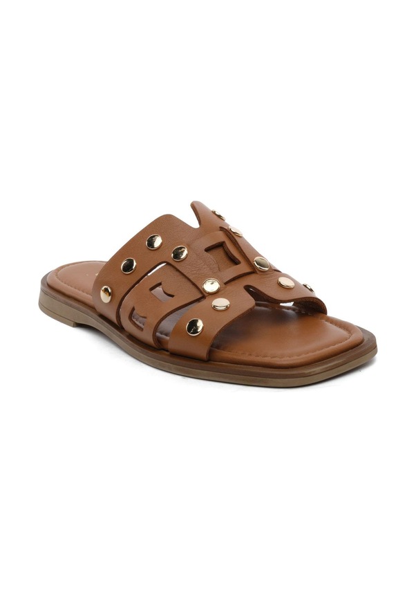 Resim Greyder 59250 Taba Hakiki Deri Kadın Terlik -814 Taba 