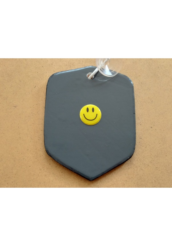 Resim Almanya Vantuzlu Cam Süsü 10x7,5cm D Logosu Dekor Levha, Asma Süs 1 Adet 