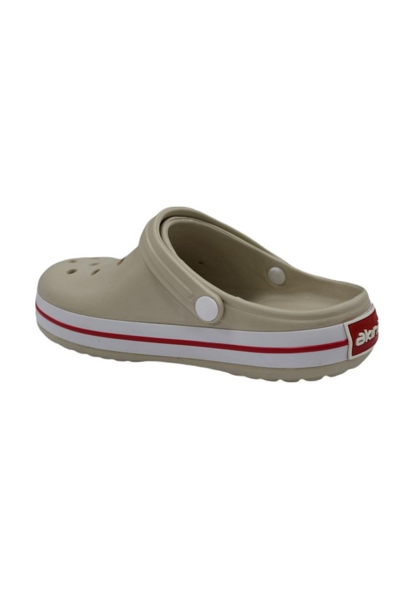 Resim Akınal E195 Bej Beyaz Kırmızı (36-45) Unisex Sabo Terlik (488505589) 