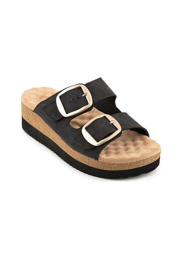 Resim Muya Pantai Anatomik Taban Topuk Dikeni Kadın Terlik Siyah 