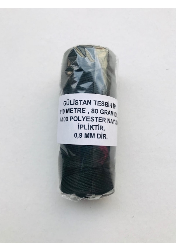 Siyah Renk Makaralı Kalın Tesbih İpi.110 Metre..80 Gram Dır