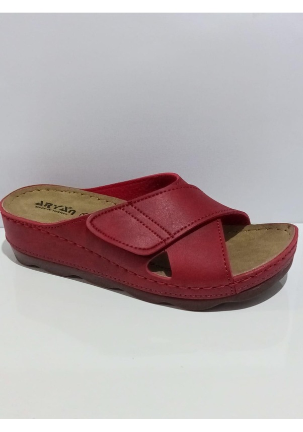 Resim Aryan 37-891 Anatomic Kadın Dolgu Topuk Terlik Kırmızı 