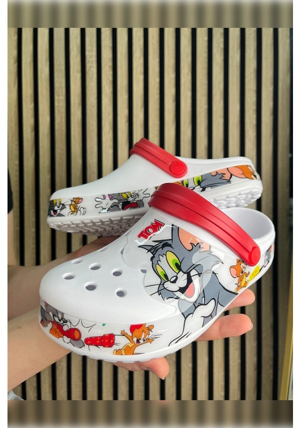 Resim Günlük Anne Kız Terlik Sabo Hemşire Doktor Aşçı Sandalet Desenli Taban Crocs Crf-8246 Tomvejerry 