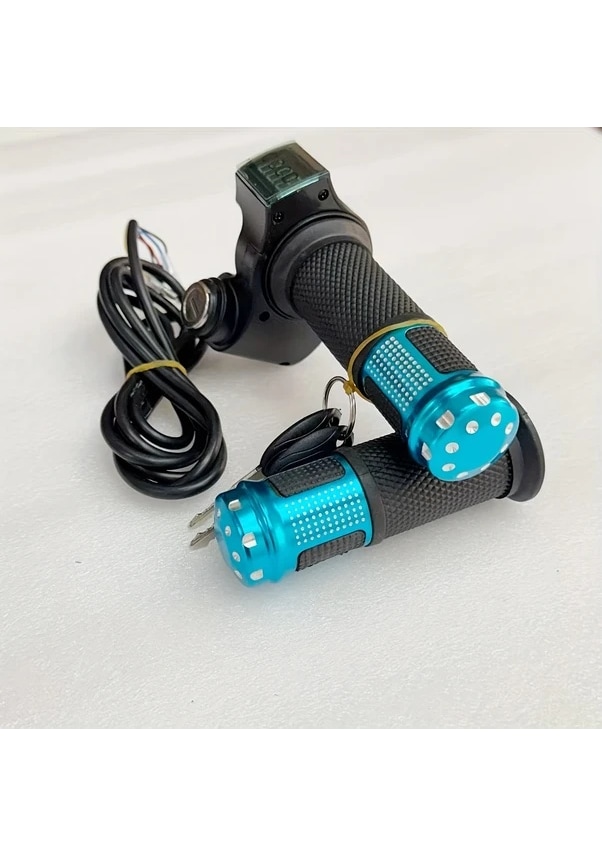 Resim Chuangyinshop Universal Elektrik Bisiklet Motor Gaz Kumanda Kolu Pair Display Voltage Dayanıklı 