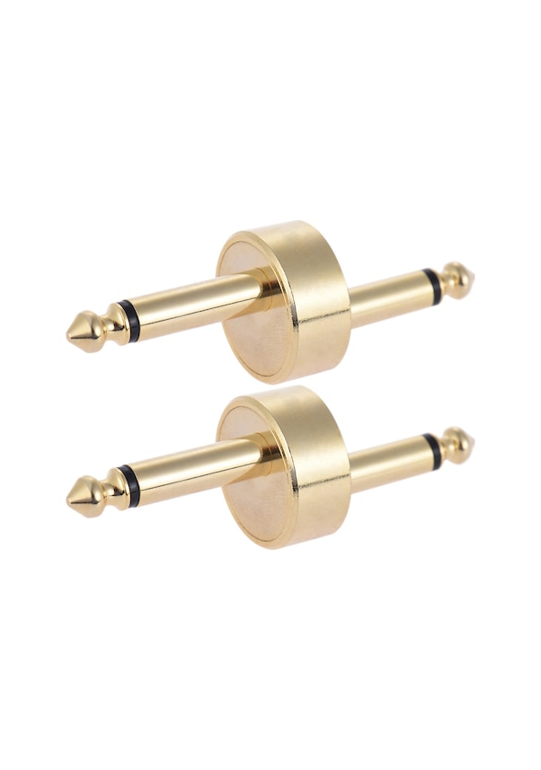 Resim Geekyou Gitar Efekt Pedalı Bağlantı Kutusu, Z Şekilli, Altın Renk, 2 Adet, Düşük Gürültü, 6.35mm Erkek-erkek, Pedal Tahtası Alan Tasarımı Palmiye 