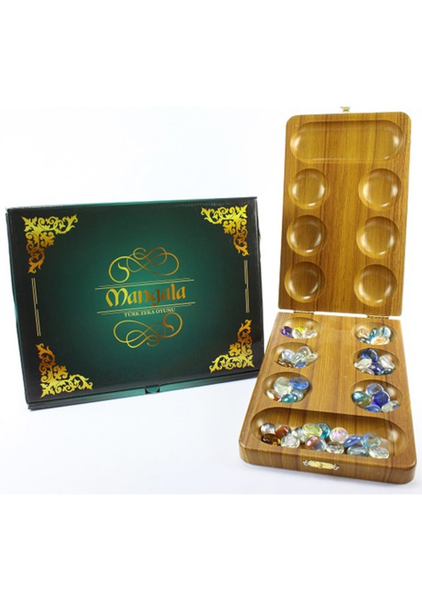 Ahşap Mangala - Kaplamalı & Cam Taşlı