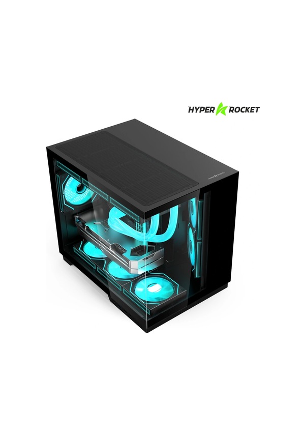 Resim Hyper Rocket V332 Blk Micro-atx Gaming Siyah Oyuncu Kasası + 650w Psu 