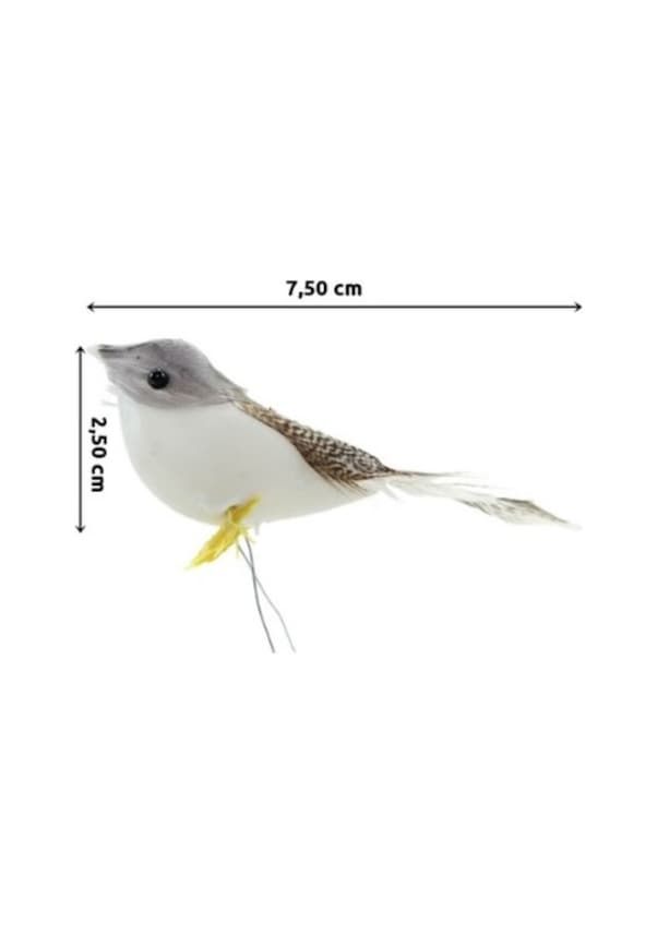 Resim Tüylü Yapay Kuş, 7,50 Cm - 1 Adet (526744402) 