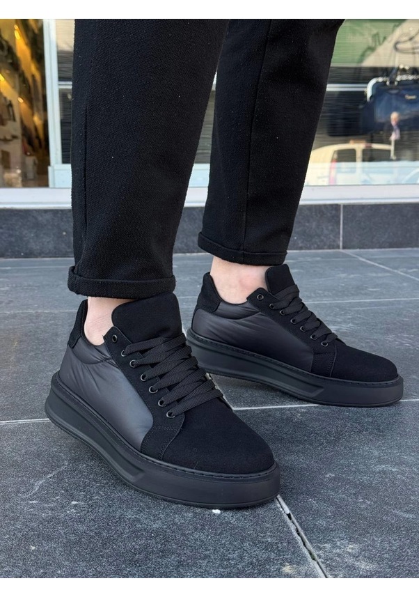 Resim Kb-046 Kuback Siyah Paraşüt Siyah Yüksek Taban Günlük Spor Ayakkabı Göründüğü Gibi 