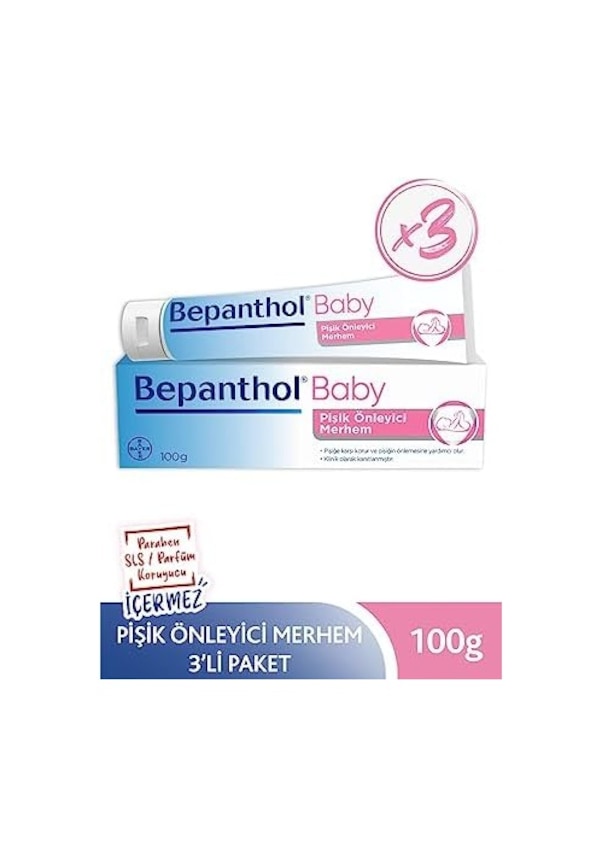 Resim Baby Pişik Önleyici Merhem 100 Gr 3lü Paket L Parapen, Sls, Parfüm, Koruyucu İçermez 