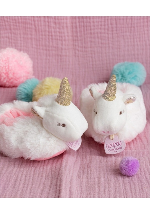 Resim Doudou Hediye Kutulu Unicorn Panduf 