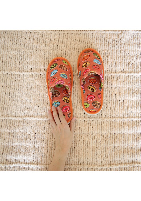 Resim Kadın Donut Ev Terlik Yumuşak Tabanlı Çok Renkli 