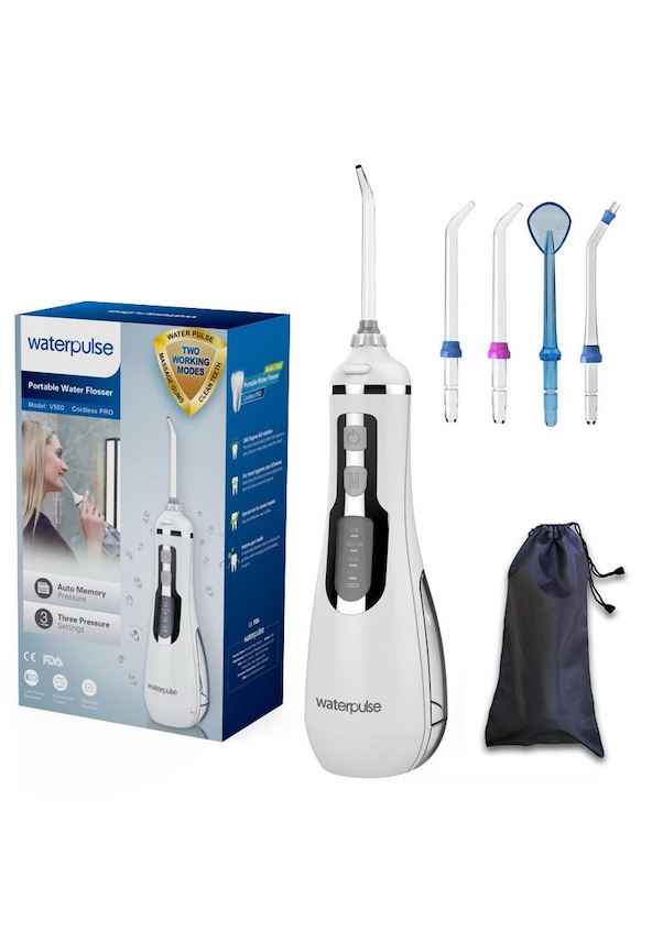 WaterPulse WP-V500-W Taşınabilir Şarjlı Masajlı Diş Protez Bakım ve Ağız Duşu NQ9461