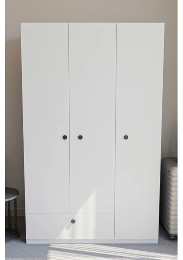 Resim 3 Kapaklı Çekmeceli Elbise Dolabı Çok Renkli 