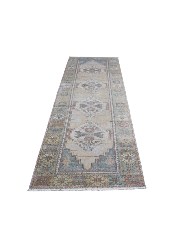 Resim Zehra Abla Halı Vintage El Dokuma Şaheser Pastel Göbekli Cappadocia Yolluk Yün Halı 7000 Çok Renkli 