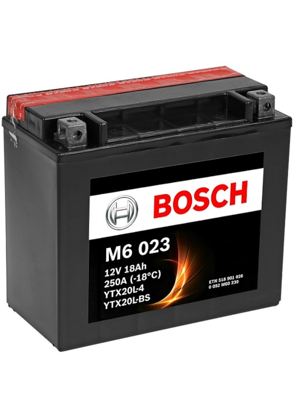 Bosch 18 Ah M6023 Ytx20l-bs Motosiklet Aküsü