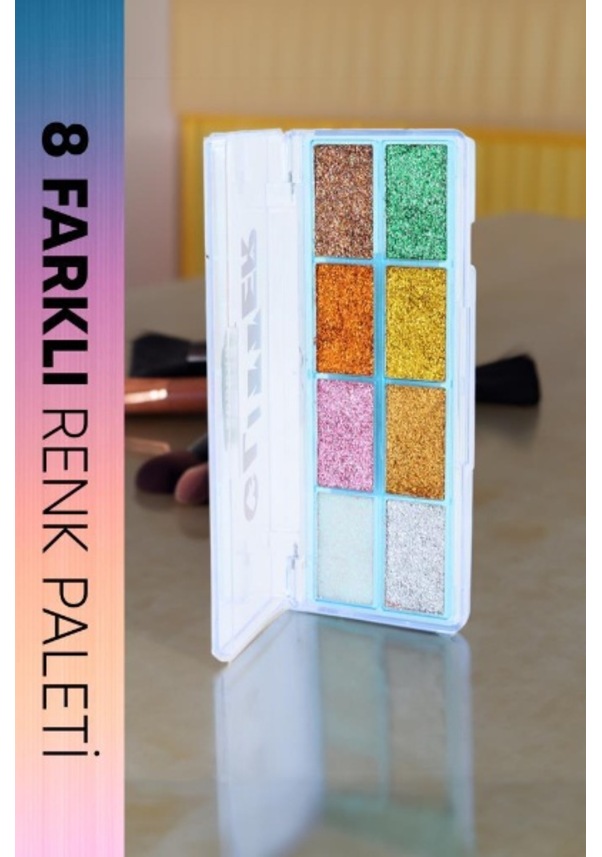 Resim River World 2'li Set Far Paleti 8 Renkli Yaz Glitter Çok Renkli 