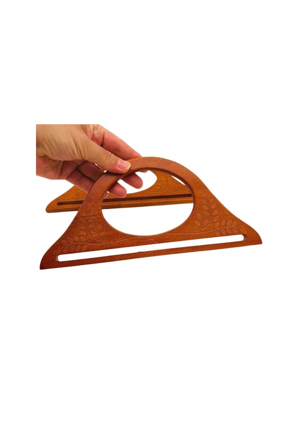 Resim Angel Çanta Aksesuar 25x12 Cm Desenli İthal Ahşap Çanta Sapı 