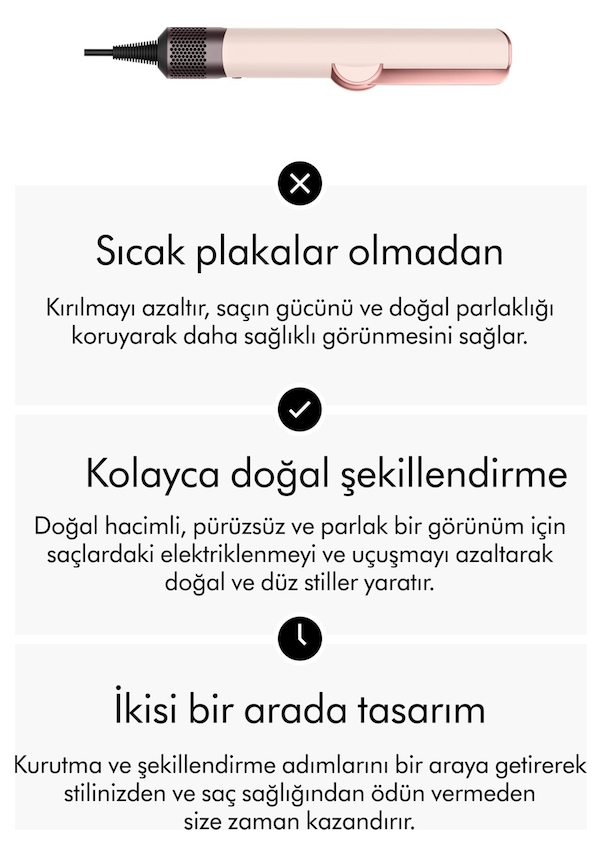 Resim Dyson Airstrait Saç Düzleştirici Ceramic Pink 
