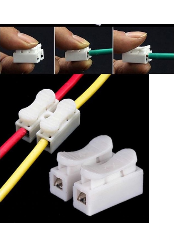 Resim Mandallı Vidasız Klemens Basmalı Tip 2 Li 2 Pin 50'li Paket 