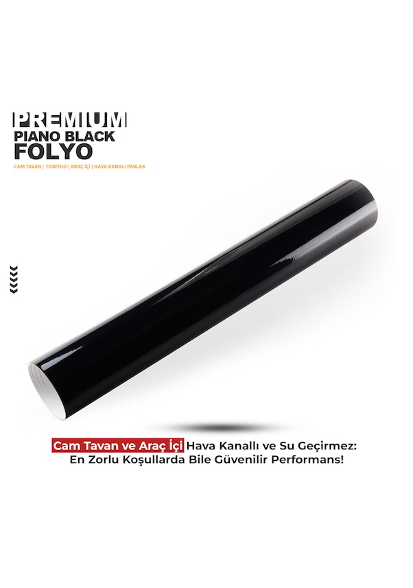 Piano Black Parlak Siyah Cam Tavan Görünümlü Folyo 50cm X 152cm ...