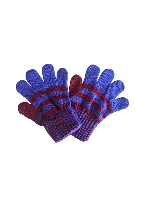 Resim Çocuk Eldiveni Bordo Mavi Bebe Eldiven 1-4 Yaş Bordo 