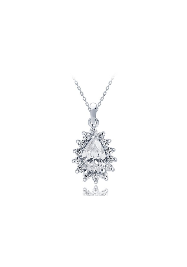 Diamond Line Gülaylar - Beyaz Altın 8 Ayar Damla Taş Kolye QO7882 Diamond Line Gülaylar - Beyaz Altın 8 Ayar Damla Taş Kolye QO7882