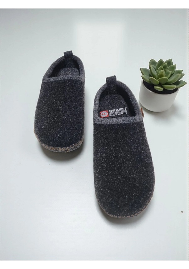 Resim Unısex Kaymaz Taban Keçe Rahat Yumuşak Taban Ev Terlik Siyah 
