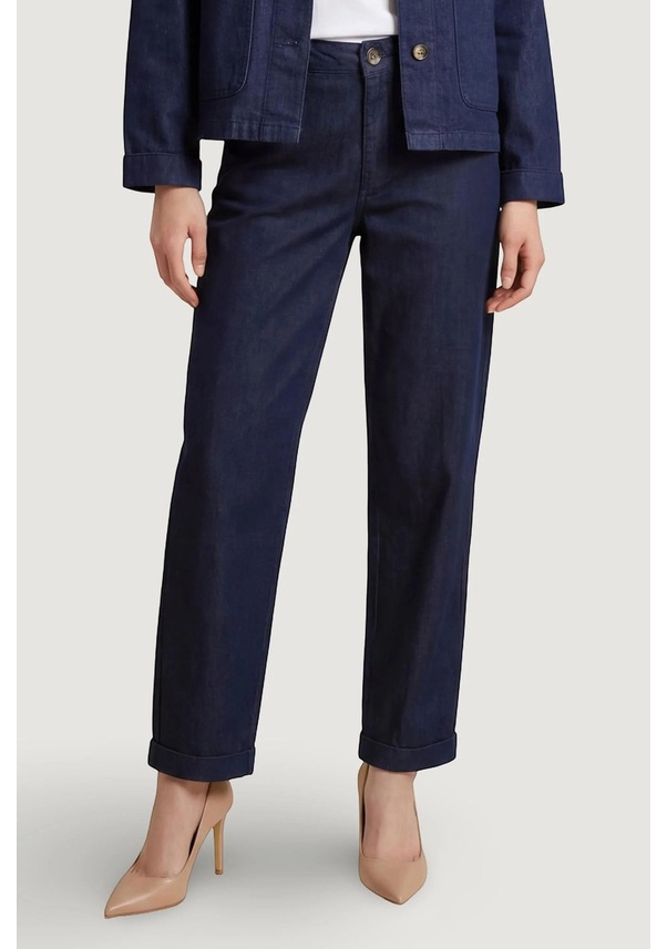 Resim Only Kadın Onlashby Düz Kesim Duble Paça Jean Pantolon 15364600 Koyu Mavi Koyu Mavi 